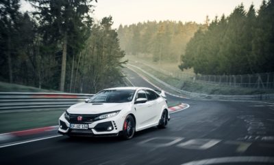 Το νέο Honda Civic Type-R πέτυχε νέο ταχύτερο γύρο για προσθιοκίνητα αυτοκίνητα στην πίστα του Nurburgring