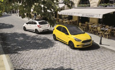 Νέο Ford KA+ Colour Edition - Διαθέσιμο σε 6 Αντίθετους Χρωματικούς Συνδυασμούς Η Ford λανσάρισε το νέο KA+ Colour Edition – που διατίθεται σε έξι τολμηρά χρώματα εξωτερικού με μαύρες λεπτομέρειες για τη δημιουργία εντυπωσιακών αντιθέσεων. Η ειδική έκδοση του ευρύχωρου μικρού μοντέλου της Ford διατίθεται σε αποχρώσεις Bright Yellow, Moondust Silver, Oxford White, Ruby Red, Smoke, Sparkling Gold, και περιλαμβάνει: • Μεγάλη πίσω αεροτομή • Μαύρες, ζάντες αλουμινίου 15-ιντσών • Οροφή βαμμένη σε Shadow Black • Καλύμματα καθρεπτών σε Shadow Black • Μαύρα πλαϊνά αυτοκόλλητα • Μαύρη μάσκα τύπου πλέγματος • Μαύρα σήματα στα φτερά Το 5-θυρο hatchback Ford KA+ προσφέρει εξαιρετική ευρυχωρία, οικονομική κατανάλωση και απολαυστική οδική συμπεριφορά, σε προσιτή τιμή. Το εσωτερικό μπορεί να φιλοξενήσει άνετα πέντε άτομα με άφθονο χώρο για το κεφάλι των εμπρός επιβατών και τα πόδια των πίσω αντίστοιχα, ενώ διαθέτει 21 αποθηκευτικούς χώρους. Στο MyFord Dock που βρίσκεται στο κέντρο του πίνακα οργάνων, οι επιβάτες μπορούν να αποθηκεύουν, να τοποθετούν και να φορτίζουν κινητές συσκευές όπως τηλέφωνα και συστήματα πλοήγησης. Το KA+ Colour Edition προσφέρεται με βενζινοκινητήρα 1.2L Duratec 85 PS με κατανάλωση 5,2 l/100 km*, εκπομπές CO2 120 g/km και είναι ήδη διαθέσιμο για παραγγελία.