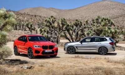 Για πρώτη φορά, η BMW M GmbH επεκτείνει τη γκάμα αυτοκινήτων υψηλών επιδόσεων με μεσαία μοντέλα στις κατηγορίες Sports Activity Vehicle (SAV) και Sports Activity Coupe (SAC). Η BMW X3 M (κατανάλωση μικτού κύκλου: 10.5 l/100 km, εκπομπές στο μικτό κύκλο CO2: 239 g/km*) και η BMW X4 M (κατανάλωση μικτού κύκλου: 10.6 l/100 km, εκπομπές στο μικτό κύκλο CO2: 239 g/km*) θέτουν νέα πρότυπα δυναμικών επιδόσεων, ευελιξίας και ακρίβειας στις αντίστοιχες κατηγορίες τους. Παράλληλα λανσάρονται οι αντίστοιχες εκδόσεις Competition των BMW X3 M και BMW X4 M. Η BMW X3 M Competition (κατανάλωση μικτού κύκλου: 10.5 l/100 km, εκπομπές στο μικτό κύκλο CO2: 239 g/km*) και η BMW X4 M Competition (κατανάλωση μικτού κύκλου: 10.6 l/100 km, εκπομπές στο μικτό κύκλο CO2: 239 g/km*) θα απογειώσουν τη φαντασία των πελατών με την αυξημένη ιπποδύναμη και τον αποκλειστικό εξοπλισμό τους. Νέος, εξακύλινδρος σε σειρά κινητήρας με εξαιρετικές επιδόσεις. Ο ισχυρότερος straight-six βενζινοκινητήρας που έχει εμφανιστεί ποτέ σε μοντέλο BMW M προσφέρει ένα ισχυρό υπόβαθρο για συναρπαστικές επιδόσεις. Υψηλόστροφος και με τεχνολογία M TwinPower Turbo, αποδίδει μέγιστη ισχύ 353 kW/480 hp από 3.000 κυβ. εκ., σε συνδυασμό με μέγιστη ροπή 600 Nm. Η έκδοση bi-turbo που έχει εξελιχθεί ειδικά για τις BMW X3 M Competition και BMW X4 M Competition αυξάνει την ισχύ κατά 22 kW/30 hp, φτάνοντας συνολικά τα 375 kW/510 hp. Άψογη κατανομή ισχύος : M xDrive, Active M Differential. Ο νέος κινητήρας υψηλών επιδόσεων συνεργάζεται με ένα οκτατάχυτο κιβώτιο M Steptronic με Drivelogic και χρησιμοποιεί το νέο σύστημα τετρακίνησης M, που έκανε το ντεμπούτο του στην BMW M5. Το σύστημα τετρακίνησης M xDrive μεταφέρει περισσότερη ροπή στους πίσω τροχούς και προσφέρει στους ιδιοκτήτες των BMW X3 M και BMW X4 M δύο προγράμματα οδήγησης AWD. Η ηλεκτρονικά ελεγχόμενη συνεργασία μεταξύ M xDrive και Active M Differential στον πίσω άξονα επιτρέπει την κατανομή ισχύος μεταξύ των τεσσάρων τροχών, σύμφωνα με τις απαιτήσεις για βέλτιστη πρόσφυση, ευελιξία και κατευθυντική ευστάθεια. Οι BMW X3 M και BMW X4 M έχουν επιτάχυνση 0 - 100 km/h σε 4,2 δευτ., ενώ οι αντίστοιχες Competition εκδόσεις επιταχύνουν από στάση στα 100 km/h σε μόλις 4,1 δευτ. Τεχνολογία πλαισίου τύπου M προσφέρει ανυπέρβλητη δυναμική. Ο συνδυασμός δυναμικής και ακρίβειας για τα οποία φημίζονται τα μοντέλα BMW M υποστηρίζεται από ενισχύεις στο αμάξωμα και προηγμένη τεχνολογία πλαισίου, ρυθμισμένη ώστε να εκμεταλλεύεται πλήρως την ισχύ του κινητήρα. Με τρεις ρυθμίσεις επιλέξιμες από ένα διακόπτη, οι ηλεκτρονικά ελεγχόμενοι αποσβεστήρες προδιαγραφών M προσφέρουν εξαιρετική καθημερινή άνεση και άμεση επαφή με το δρόμο, με μειωμένες κινήσεις τροχών και αμαξώματος. Η ειδική κινηματική και ελαστοκινηματική της ανάρτησης – με εμπρός άξονα δύο συνδέσμων και γόνατα ελατηρίων και πίσω άξονα πέντε συνδέσμων – διασφαλίζουν ακριβή γεωμετρία τροχών και κατευθυντική ευστάθεια. Το πακέτο τεχνολογιών πλαισίου που δημιουργήθηκε με στόχο να προσφέρει απόλυτα ελεγχόμενη συμπεριφορά στο όριο, ολοκληρώνεται με ένα σύστημα διεύθυνσης τύπου M (με M Servotronic και μεταβλητό λόγο υποπολλαπλασιασμού) και ισχυρά συνθετικά φρένα M. Η λίστα βασικού εξοπλισμού περιλαμβάνει, μεταξύ άλλων, ζάντες αλουμινίου M 20-ιντσών. Όπως τα συστήματα ελέγχου αποσβεστήρων και τα προγράμματα M xDrive, έτσι και τα χαρακτηριστικά κινητήρα και κιβωτίου, καθώς και του συστήματος διεύθυνσης, μπορούν να ρυθμίζονται μέσω ενός διακόπτη. Το σύστημα DSC (Dynamic Stability Control) επιτρέπει ελεγχόμενη ολίσθηση τροχών σε M Dynamic Mode, ενώ μπορεί να απενεργοποιηθεί. Επιπλέον, το περιεχόμενο που προβάλλεται στο προαιρετικό Head-Up Display μπορεί να διαμορφώνεται μέσω του μενού iDrive. Ο οδηγός μπορεί να αποθηκεύει δύο προφίλ – παραμετροποιώντας τα παραπάνω χαρακτηριστικά σύμφωνα με τις επιθυμίες του – στο iDrive και να τα επιλέγει ανάλογα με τις συνθήκες μέσω των δύο διακοπτών M στο τιμόνι. Αντιπροσωπευτικά σχεδιαστικά στοιχεία M για το εξωτερικό και το εσωτερικό. Ειδικά σχεδιαστικά χαρακτηριστικά M βελτιστοποιούν την παροχή αέρα ψύξης για τις BMW X3 M, BMW X4 M και τις αντίστοιχες εκδόσεις Competition, καθώς και την αεροδυναμική τους. Στο εσωτερικό, τα ηλεκτρικά ρυθμιζόμενα σπορ καθίσματα, η δερμάτινη επένδυση Vernasca, το cockpit τύπου M, το δερμάτινο τιμόνι M και ο επιλογέας M συνθέτουν ένα σπορ και πολυτελές περιβάλλον. Οι BMW X3 M Competition και BMW X4 M Competition φέρνουν ακόμα πιο εκφραστικές εξωτερικές πινελιές, υιοθετώντας High-gloss Black στο πλαίσιο της μάσκας BMW, στα καλύμματα των εξωτερικών καθρεπτών και στα ‘βράγχια’ M, και στην πίσω αεροτομή των Sports Activity Coupe. Ο στάνταρ εξοπλισμός τους περιλαμβάνει επίσης ζάντες αλουμινίου 21-ιντσών Μ σε λαμπερή μαύρη απόχρωση και ένα σπορ σύστημα εξάτμισης M Sport. Η σπορ αίσθηση στο εσωτερικό επιτείνεται με καθίσματα M Sport επενδεδυμένα με δέρμα Merino, αποκλειστικά μαρσπιέ και το όνομα το μοντέλου στην κεντρική κονσόλα. Προαιρετικές επιλογές για τα μοντέλα Competition περιλαμβάνουν δίχρωμες δερμάτινες επενδύσεις με εφαρμογές Alcantara. Το προαιρετικό πακέτο εξωτερικού M Carbon (εκτιμώμενη διαθεσιμότητα από τον Αύγουστο του 2019), με σχεδιαστικά στοιχεία από πλαστικό ενισχυμένο με ανθρακονήματα (CFRP) για τις εμπρός εισαγωγές, τις αεροτομές στην εμπρός ποδιά, τον πίσω διαχύτη και τα καλύμματα των εξωτερικών καθρεπτών, προσθέτει περαιτέρω πινελιές εξατομίκευσης. Στις BMW X4 M και BMW X4 M Competition, τα στοιχεία αυτά πλαισιώνονται από μία πίσω αεροτομή CFRP. Μεταξύ των στοιχείων του βασικού εξοπλισμού των μοντέλων BMW X3 M, BMW X4 M και Competition είναι προβολείς LED, σύστημα ηχείων hi-fi και το πακέτο ConnectedDrive που περιλαμβάνει το σύστημα Πλοήγησης Professional. Η λίστα προαιρετικών επιλογών για τις BMW X3 και BMW X4 διευρύνει τις δυνατότητες εξατομίκευσης και περιλαμβάνει προηγμένα συστήματα υποστήριξης οδηγού και ψηφιακές υπηρεσίες των BMW Connected και BMW ConnectedDrive.