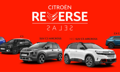 Το πρόγραμμα CITROËN REVERSE SALES, δίνει σε εσάς τη δυνατότητα να πουλήσετε το παλιό σας αυτοκίνητο και να αγοράσετε ένα ολοκαίνουργο CITROËN C1, C3, SUV C3 AIRCROSS, C4 CACTUS και το ΝΕΟ SUV C5 AIRCROSS με προνομιακή χρηματοδότηση και 5 χρόνια εγγύηση. Όλα τα μοντέλα προσφέρονται με νέους κινητήρες Euro 6.2 οι οποίοι συνδυάζουν ιδανικά τη δύναμη με την χαμηλή κατανάλωση και όλα τα οφέλη, την τεχνολογία και την άνεση που προσφέρει το CITROËN ADVANCED COMFORT®. Επισκεφτείτε κι εσείς ένα κατάστημα του δικτύου CITROËN με το παλιό σας αυτοκίνητο για να πετύχετε την καλύτερη δυνατή ανταλλαγή και να φύγετε με το CITROËN που σας ταιριάζει. Ήρθε η ώρα για το νέο σου CITROËN. Παρ’ το αλλιώς, σε συμφέρει! Κάντε ένα Citroën δικό σας στο Επίσημο Δίκτυο Διανομέων Citroën, έως τις 30 Ιουνίου. Για περισσότερες πληροφορίες, επισκεφθείτε το Επίσημο Δίκτυο Διανομέων CITROËN ή την ιστοσελίδα Citroen Reverse Sales.