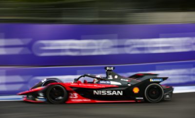 Ο Sebastien Buemi, της Nissan e.dams, στο βάθρο των νικητών